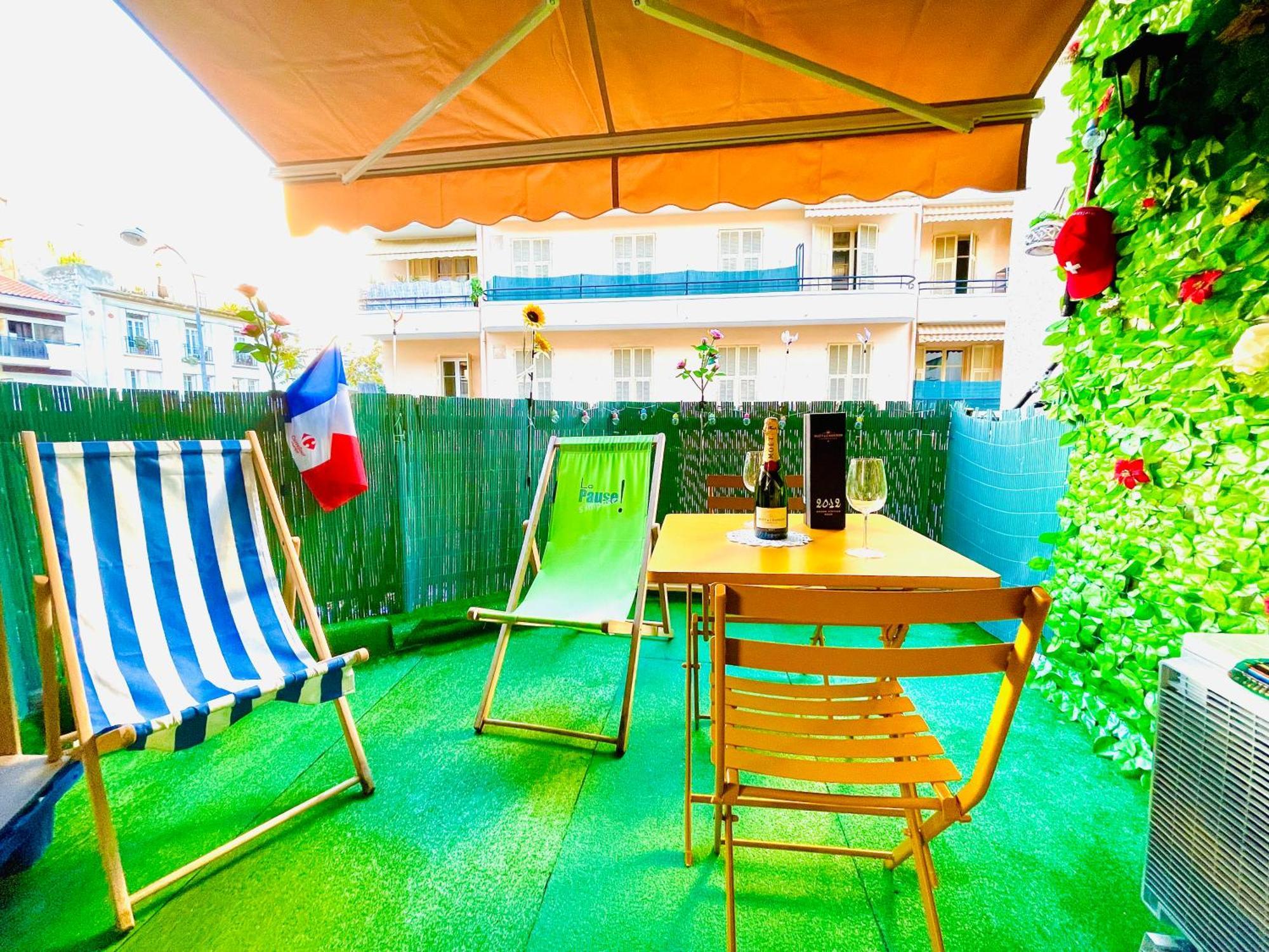 Confortable Studio A Nice Centre Cote Plage Bel Terrasse Paddle Buitenkant foto