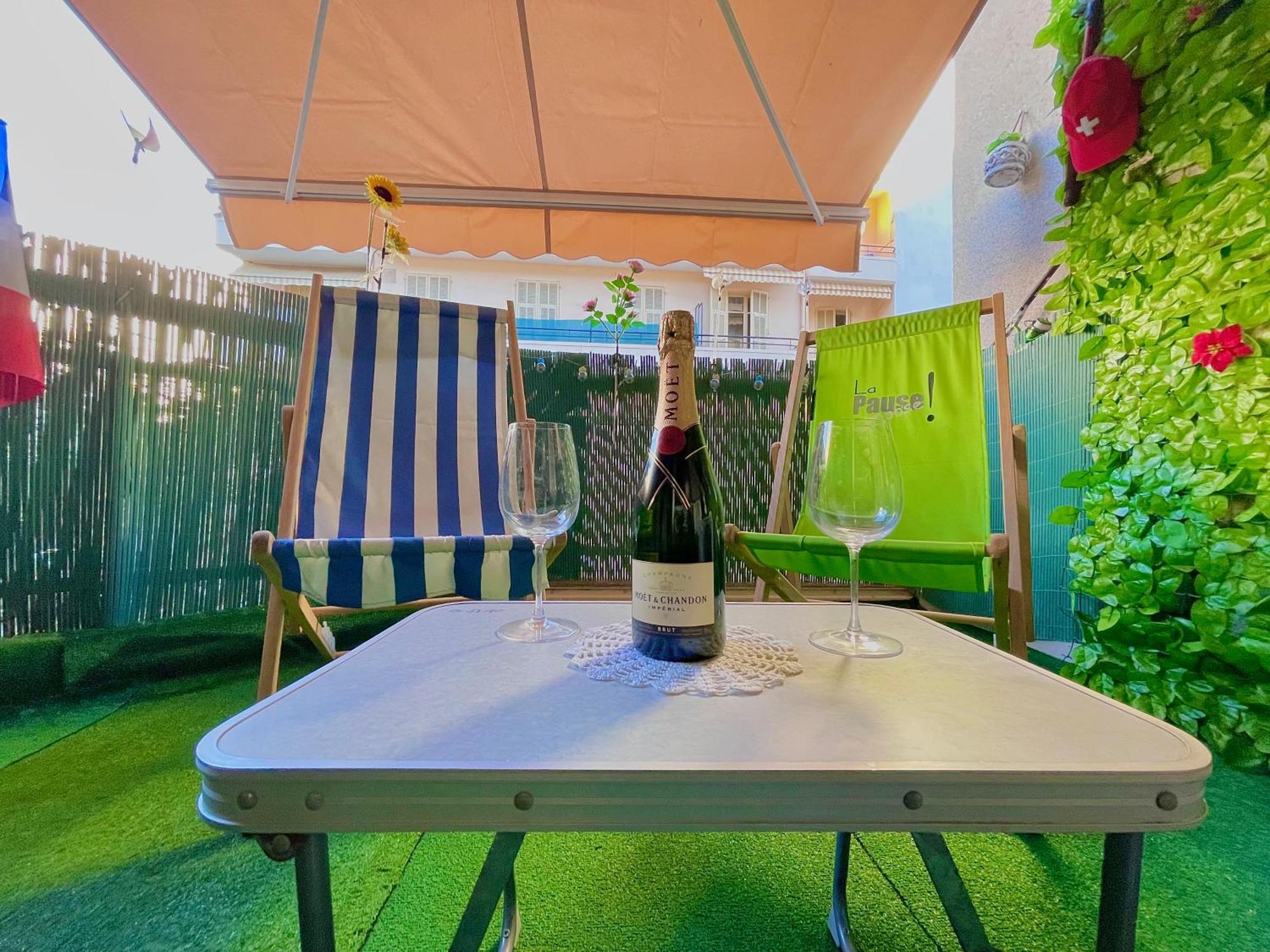 Confortable Studio A Nice Centre Cote Plage Bel Terrasse Paddle Buitenkant foto
