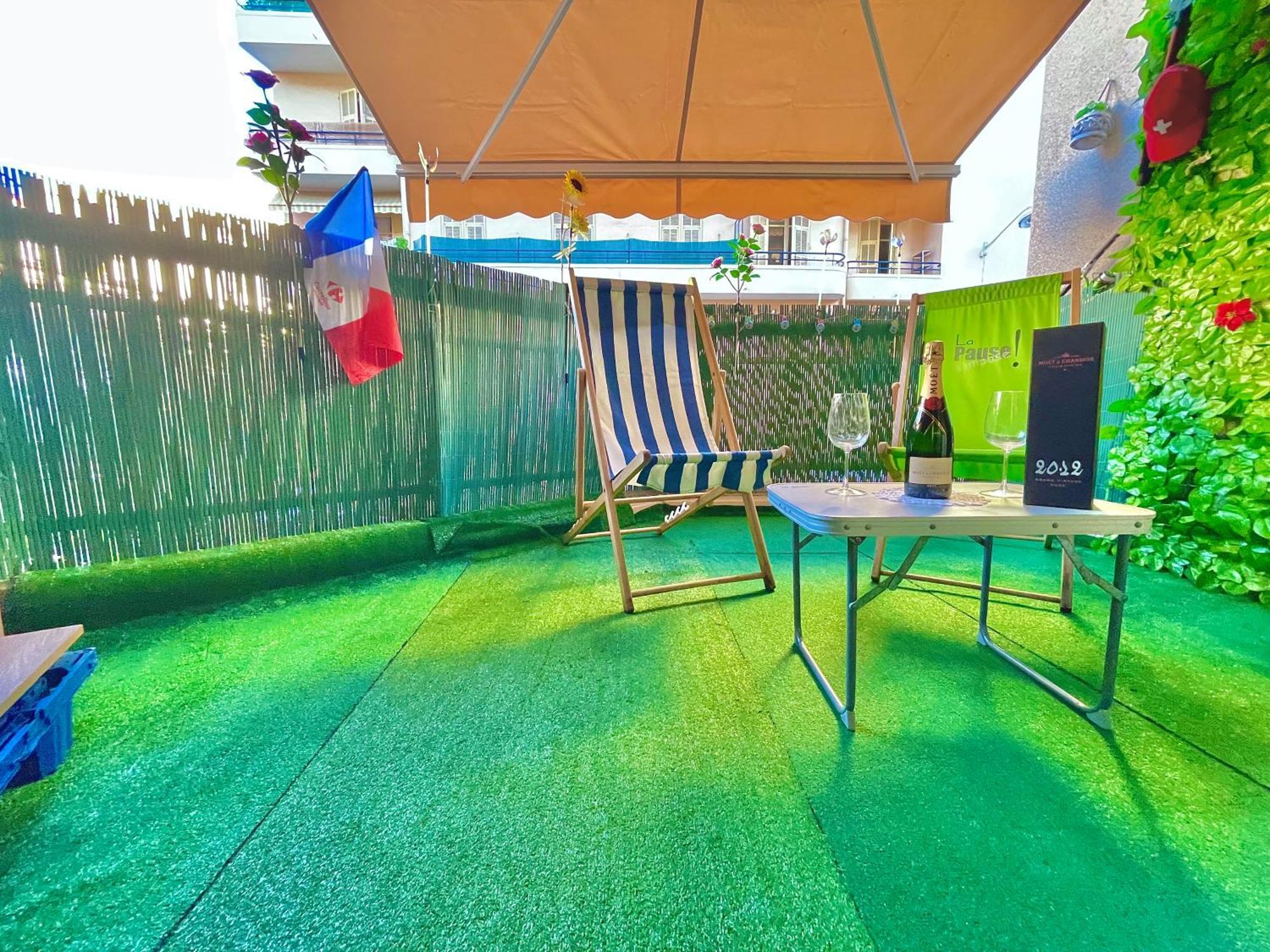 Confortable Studio A Nice Centre Cote Plage Bel Terrasse Paddle Buitenkant foto