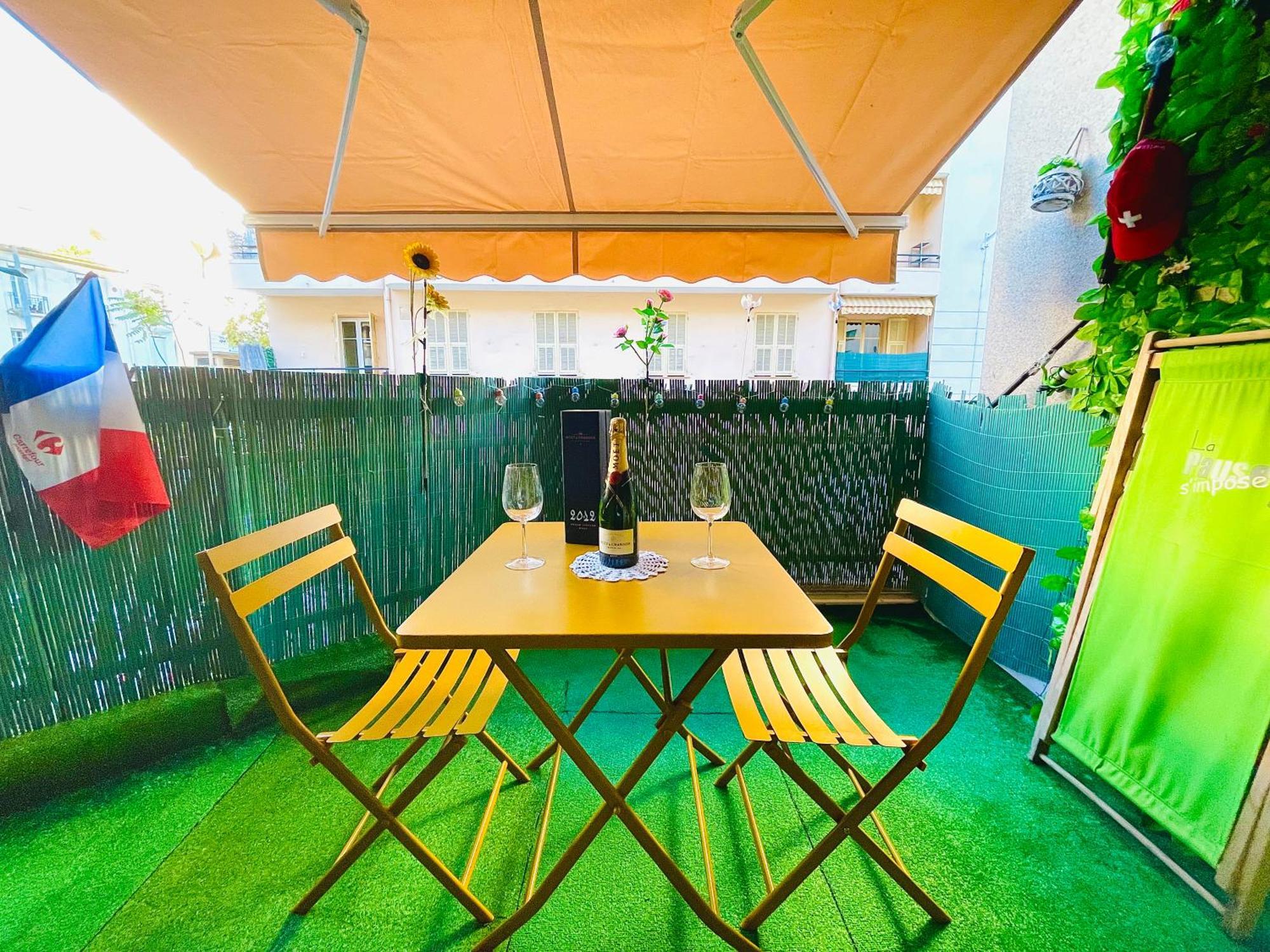 Confortable Studio A Nice Centre Cote Plage Bel Terrasse Paddle Buitenkant foto
