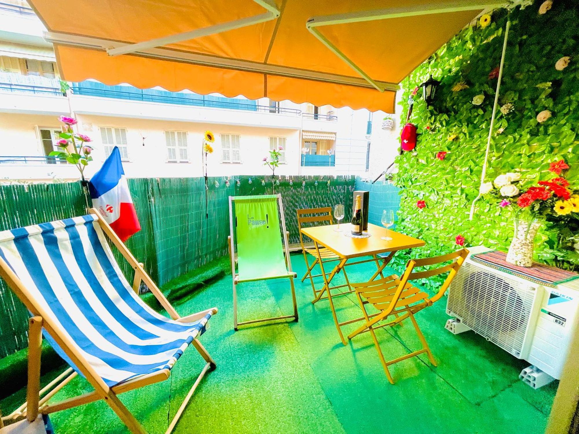 Confortable Studio A Nice Centre Cote Plage Bel Terrasse Paddle Buitenkant foto