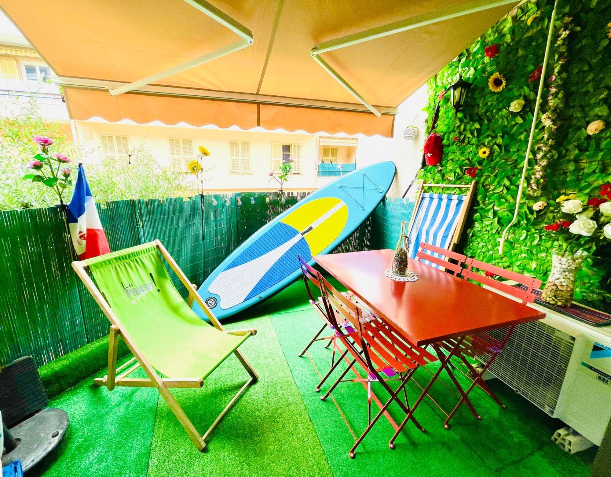 Confortable Studio A Nice Centre Cote Plage Bel Terrasse Paddle Buitenkant foto